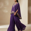 Relaxed fit top with straight-leg pants Suit - Regal Purple