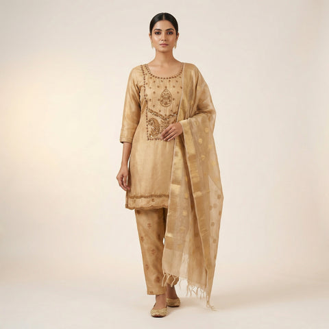 A-line Suit - Golden Beige