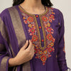 Straight, with three-quarter sleeves Suit - Deep Purple