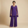 Relaxed fit top with straight pants Suit - Deep Violet