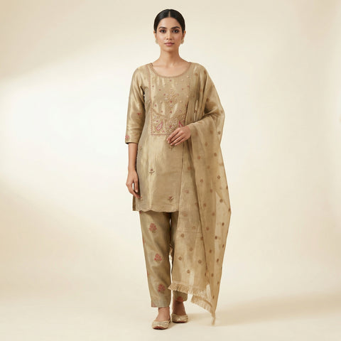 Straight fit Suit - Golden Olive