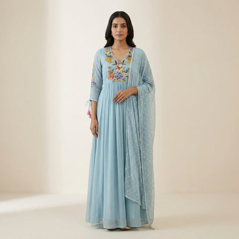 A-line Suit - Powder Blue
