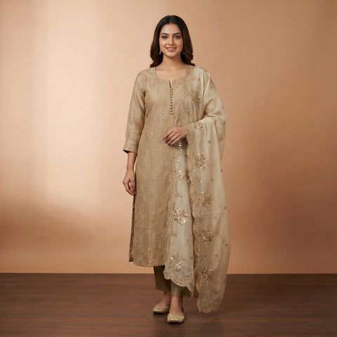 Straight Suit - Golden Beige