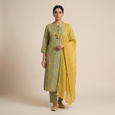 Straight Suit - Olive Green