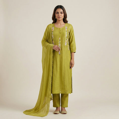 Straight Suit - Olive Green