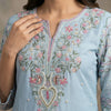 Straight fit kurta with straight pants Suit - Soft Turquoise