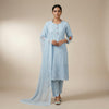 Straight cut kurta with straight pants Suit - Sky Blue