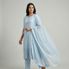Straight cut kurta with straight pants Suit - Sky Blue