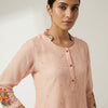 Straight cut kurta with straight pants Suit - Soft Peach