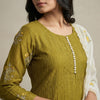 Straight, Slim-fit pants Suit - Olive Green