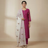 Straight, Slim-fit pants Suit - Rich Burgundy
