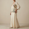 A-line top with relaxed, wide-leg pants Suit - Classic Off-White