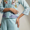 A-line top with relaxed, wide-leg pants Suit - Tranquil Turquoise