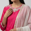 Straight fit kurta with straight pants Suit - Fuchsia Pink