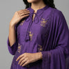 Straight fit kurta with slim-fit pants. Suit - Amethyst Purple