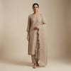 Straight fit kurta with straight leg pants Suit - Soft Grey