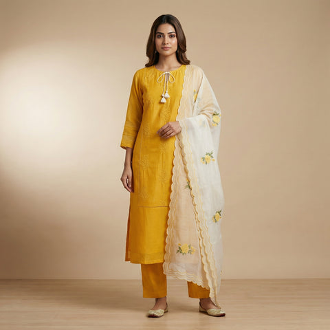 Straight Suit - Golden Yellow