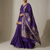 A-line top with a flared skirt Suit - Royal Purple