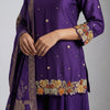 A-line top with a flared skirt Suit - Royal Purple