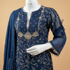 Straight fit kurti with narrow fit pants Suit - Deep Indigo Purple