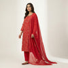 Straight fit kurta with straight pants Set - Crimson Red