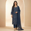 Straight fit kurta with straight pants Set - Midnight Blue