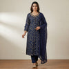 Straight fit kurta with straight pants Set - Twilight Purple