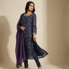 Straight fit kurta with straight pants Set - Twilight Purple