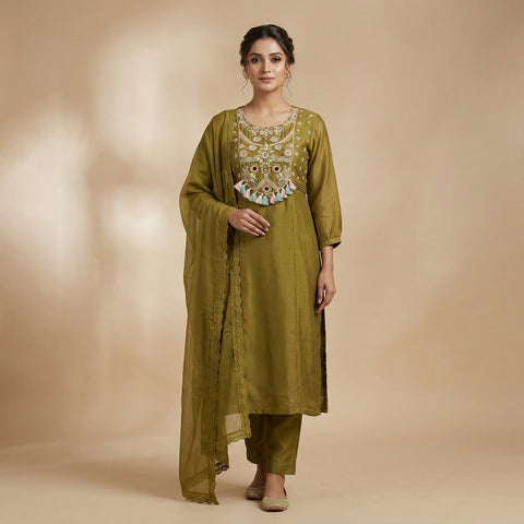 Straight Suit - Olive Green