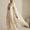 Straight fit kurta with relaxed pants. Suit - Classic Off White