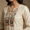 Straight fit kurta with relaxed pants. Suit - Classic Off White