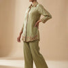 Straight-fit top with relaxed-fit pants Suit - Seafoam Green