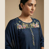 Straight kurta with slim-fit pants Suit - Midnight Blue