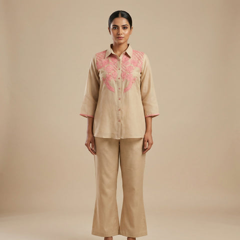 Relaxed fit with flared sleeves Set - Soft Beige
