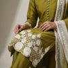 Straight fit kurta with straight pants. Suit - Olive Green