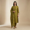 Straight fit kurta with straight pants Suit - Olive Green