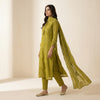 Straight fit kurta with straight pants Suit - Olive Green