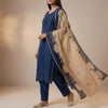 Straight fit kurti with straight pants Suit - Midnight Blue