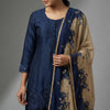 Straight fit kurti with straight pants Suit - Midnight Blue