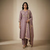 Straight kurta with slim pants Suit - Dusty Mauve