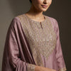 Straight kurta with slim pants Suit - Dusty Mauve