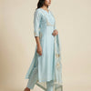 Straight Suit - Soft Turquoise Blue