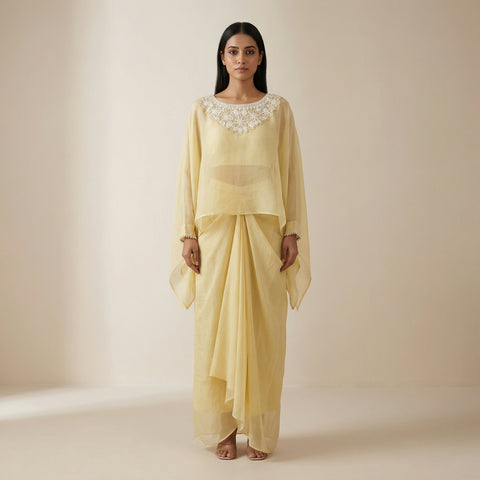 Loose fit top with straight-cut bottoms Set - Light Lemon