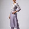 Straight A-line Suit - Lavender Purple