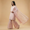 Straight-fit kurti with ruffled palazzo pants Suit - Blush Pink