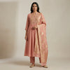 A-line Kurti with straight pants Suit - Dusty Rose