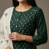 A-line with straight pants Suit - Forest Green