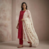 A-line with straight pants Suit - Fuchsia Pink
